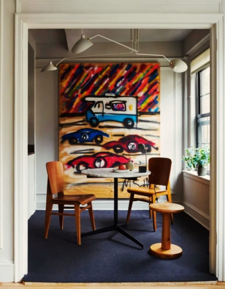 Mitchell Schorr Car Memories paintings installed in gallery space